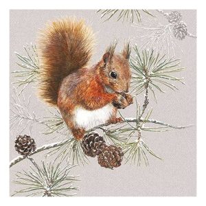 AMB.33313445 Squirrel In Winter papírszalvéta 33x33cm,20db-os