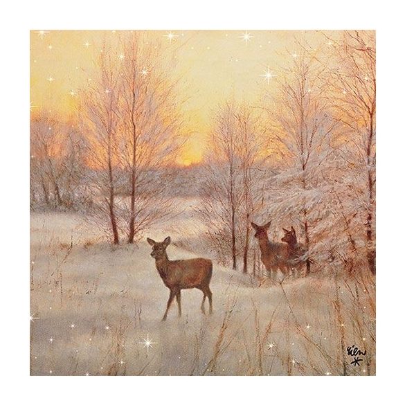 AMB.13313630 Deer At Sunset papírszalvéta 33x33cm,20db-os