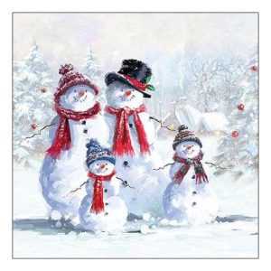 AMB.33313435 Snowman With Hat papírszalvéta 33x33cm,20db-os