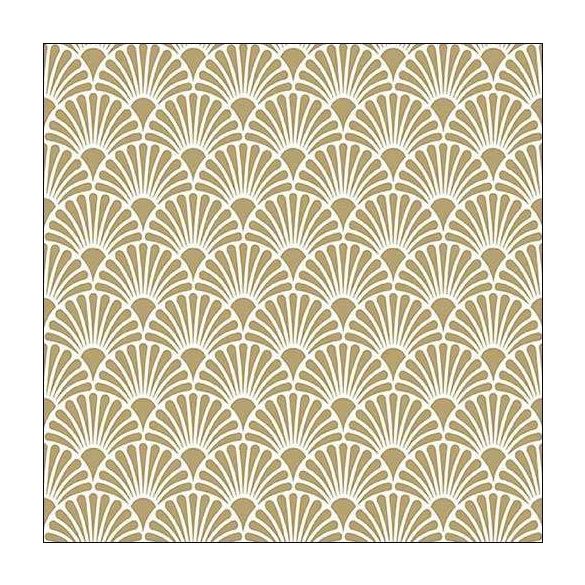 AMB.13313735 Art Deco Gold White papírszalvéta 33x33cm,20db-os