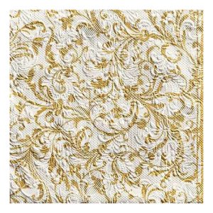 AMB.13307388 Elegance Damask White/Gold dombornyomott papírszalvéta 33x33cm,15db-os