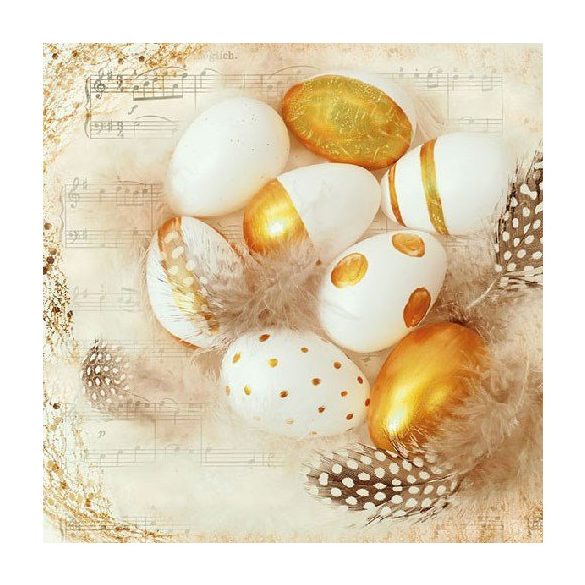 AMB.23312795 Golden Eggs papírszalvéta 33x33cm,20db-os