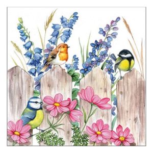 AMB.13312720 Birds on Fence papírszalvéta 33x33cm, 20db-os