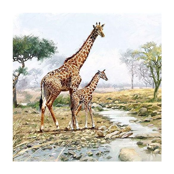 AMB.13314070 Giraffes papírszalvéta 33x33cm,20db-os