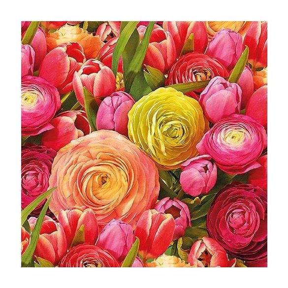 AMB.13314080 Ranunculus papírszalvéta 33x33cm,20db-os