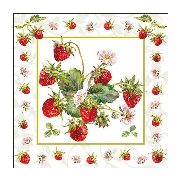 AMB.13314245 Fresh Strawberries papírszalvéta 33x33cm,20db-os