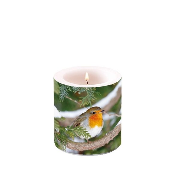 AMB.39214685 Robin In Tree átvilágítós gyertya 8x7,5cm