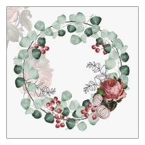   AMB.33314525 Wreath of Eucalyptus grey papírszalvéta 33x33cm,20db-os