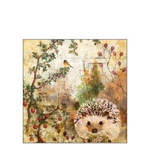 AMB.12514450 Autumn Hedgehog papírszalvéta 25x25cm,20db-os