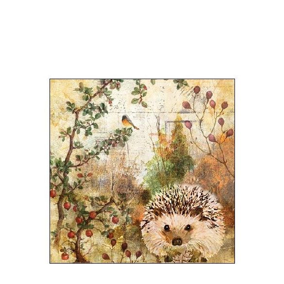 AMB.12514450 Autumn Hedgehog papírszalvéta 25x25cm,20db-os