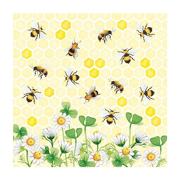 AMB.13314415 Bees Joy papírszalvéta 33x33cm,20db-os