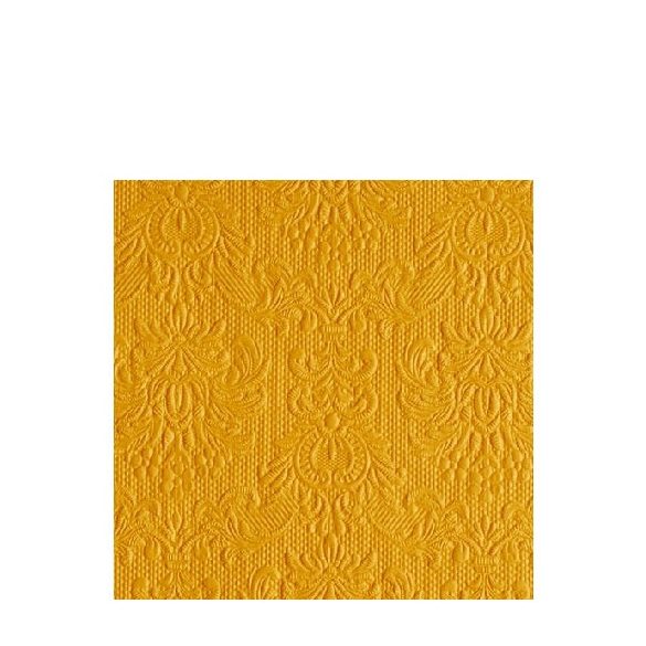 AMB.12514258 Elegance ocher dombornyomott papírszalvéta 25x25cm, 15db-os