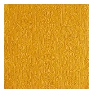 AMB.14014258 Elegance Ocher dombornyomott papírszalvéta 40x40cm,15db-os