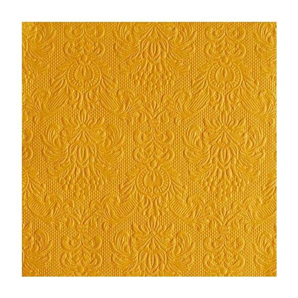 AMB.14014258 Elegance Ocher dombornyomott papírszalvéta 40x40cm,15db-os