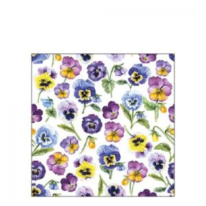AMB.12514955 Pansy all Over papírszalvéta 25x25cm, 20db-os