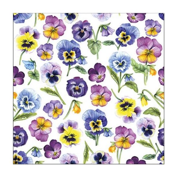 AMB.13314955 Pansy all Over papírszalvéta 33x33cm, 20db-os