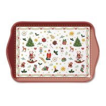   AMB.33714765 Ornaments All Over red műanyag kistálca 13x21cm