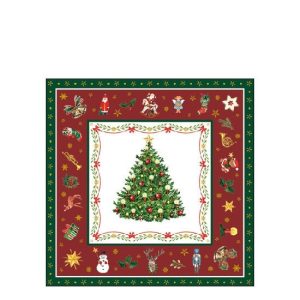 AMB.32514517 Christmas Evergreen red papírszalvéta 25x25cm, 20db-os