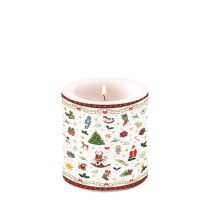   AMB.39214765 Ornaments All Over red átvilágítós gyertya 8x7,5cm