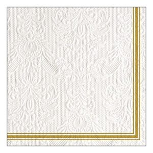 AMB.13314840 Elegance Lea White/Gold dombornyomott papírszalvéta 33x33cm, 15db-os