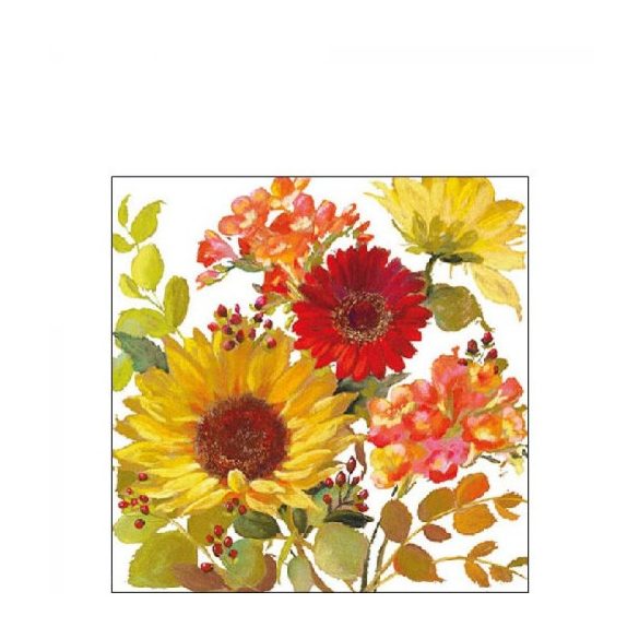 AMB.12515020 Sunny Flowers Cream papírszalvéta 25x25cm,20db-os