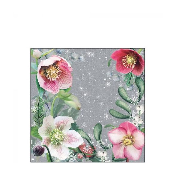 AMB.32515290 Helleborus Orientalis Grey papírszalvéta 25x25cm, 20db-os