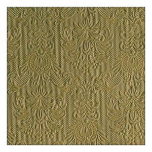 AMB.13315855 Elegance Green Leaf dombornyomott papírszalvéta 33x33cm, 15db-os