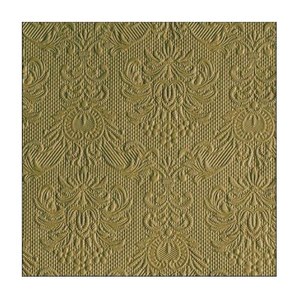 AMB.13315855 Elegance Green Leaf dombornyomott papírszalvéta 33x33cm, 15db-os