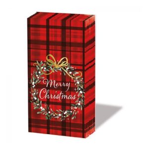 AMB.32215565 Christmas Plaid red papírzsebkendő 10db-os