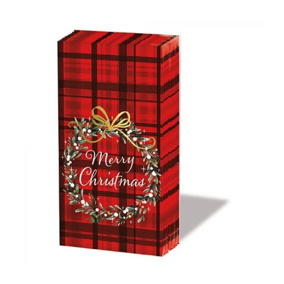 AMB.32215565 Christmas Plaid red papírzsebkendő 10db-os