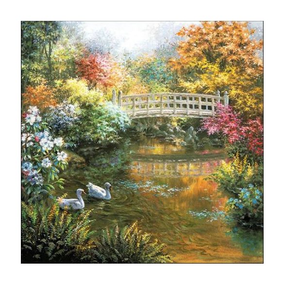 AMB.13315615 White Swans papírszalvéta 33x33cm, 20db-os