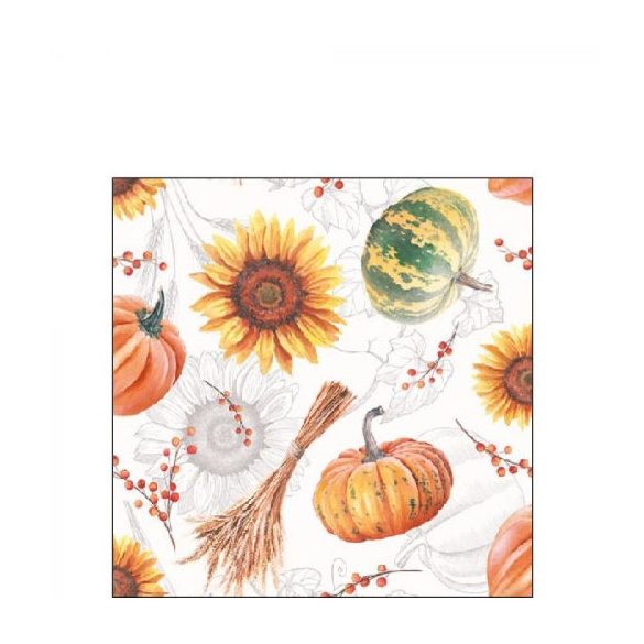 AMB.12515635 Pumpkins & Sunflowers papírszalvéta 25x25cm, 20db-os