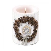   AMB.39115650 Pine Cone Wreath átvilágítós gyertya 12x10cm