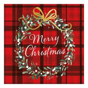 AMB.33315565 Christmas Plaid Red papírszalvéta 33x33cm, 20db-os