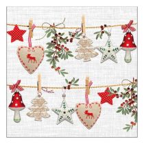   AMB.33315450 Rustical Christmas papírszalvéta 33x33cm, 20db-os