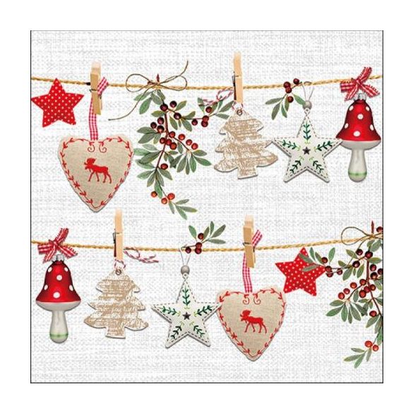 AMB.33315450 Rustical Christmas papírszalvéta 33x33cm, 20db-os