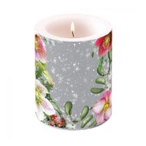   AMB.39115290 Helleborus Orientalis Grey átvilágítós gyertya 12x10cm