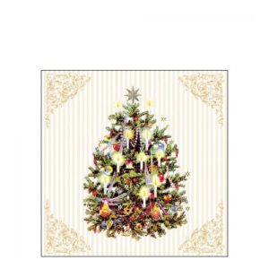 AMB.32515345 X-mas Tree Cream papírszalvéta 25x25cm, 20db-os