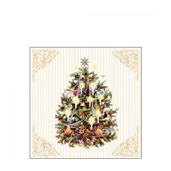 AMB.32515345 X-mas Tree Cream papírszalvéta 25x25cm, 20db-os