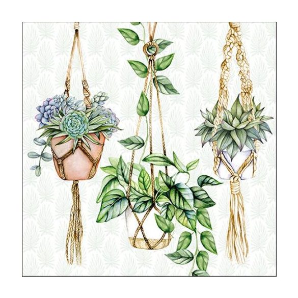 AMB.13316035 Hanging Plants papírszalvéta 33x33cm,20db-os