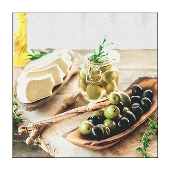 AMB.13316220 Olives and Cheese papírszalvéta 33x33cm,20db-os
