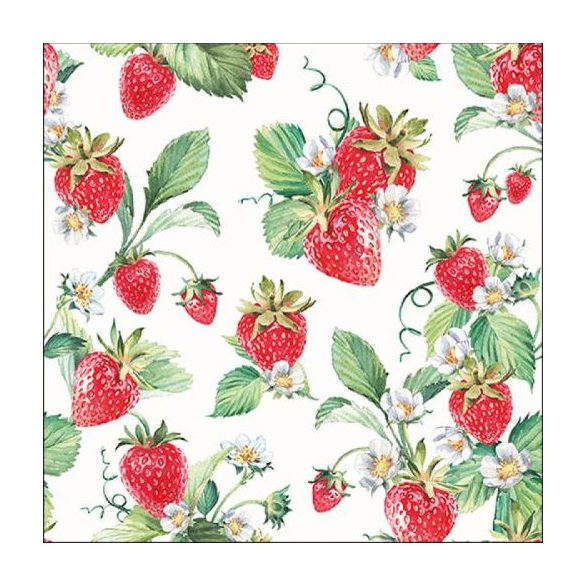 AMB.13315915 Garden Strawberries papírszalvéta 33x33cm, 20db-os