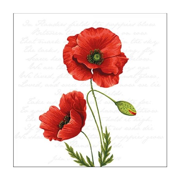 AMB.13316120 Proud Poppy papírszalvéta 33x33cm, 20db-os