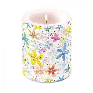 AMB.19115960 Fancy Flowers átvilágítós gyertya 12x10cm