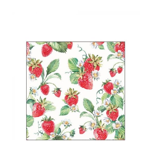 AMB.12515915 Garden Strawberries papírszalvéta 25x25cm, 20db-os