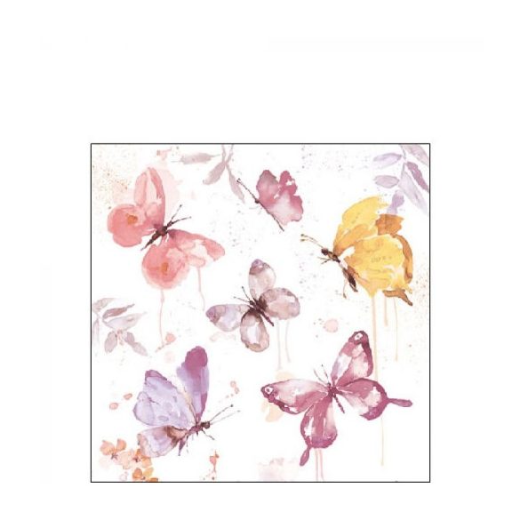 AMB.12516266 Butterfly Collection rose papírszalvéta 25x25cm,20db-os