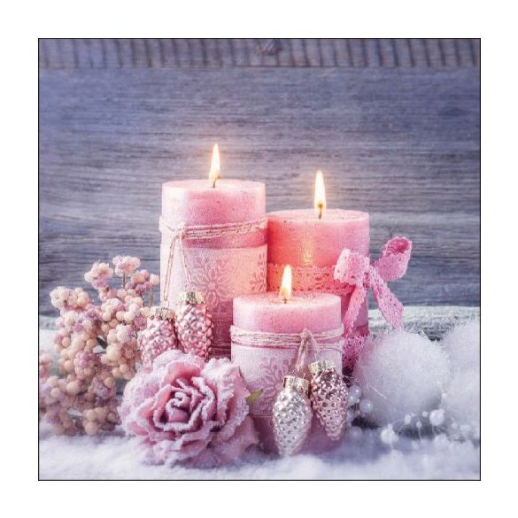 AMB.33316670 Romantic Candles papírszalvéta 33x33cm, 20db-os