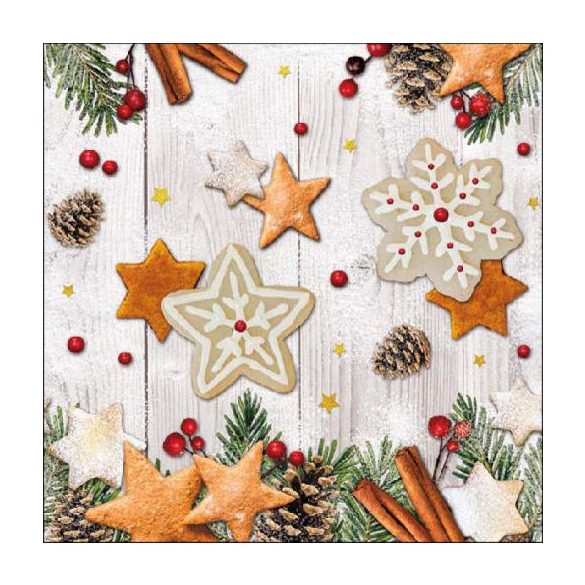 AMB.33316665 Cookies Stars papírszalvéta 33x33cm, 20db-os