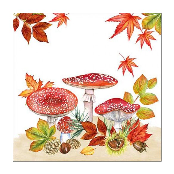 AMB.13316745 Fly agaric group papírszalvéta 33x33cm, 20db-os