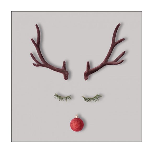 AMB.33316755 Christmas Reindeer Grey papírszalvéta 33x33cm, 20db-os